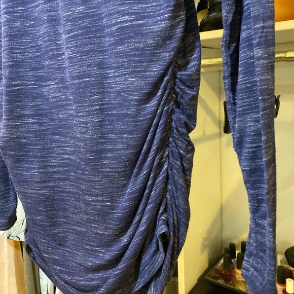 Blue Ruched Maternity Top - Picture 5 of 5